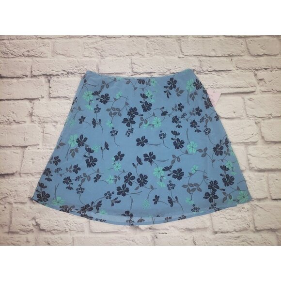 NEW Wild Fable Women's Size Small Chiffon Slip Mini Skirt Blue Floral - Picture 1 of 3